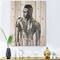 Designart - Handsome African Man Portrait On White I - Modern Print on Natural Pine Wood